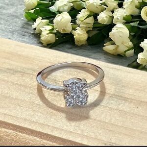 Elegant Silver Bear Ring size 6.5